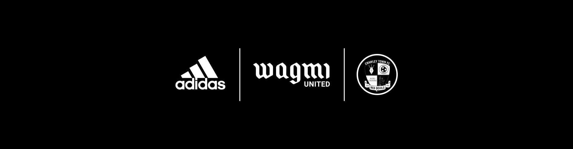 WAGMI United x adidas x Crawley Town logos